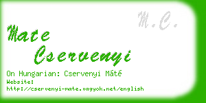 mate cservenyi business card
