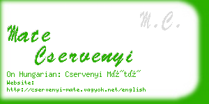 mate cservenyi business card